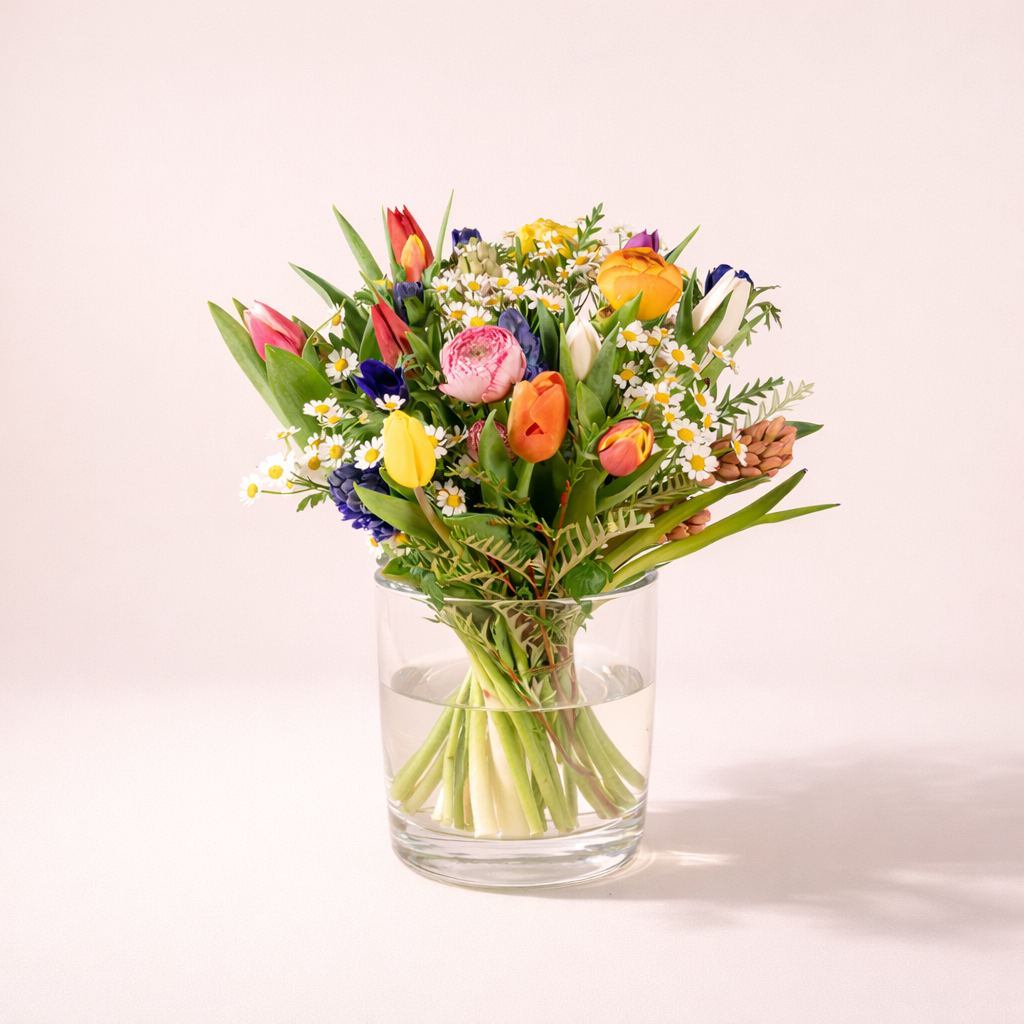 Vrolijk voorjaarsboeket bloemen