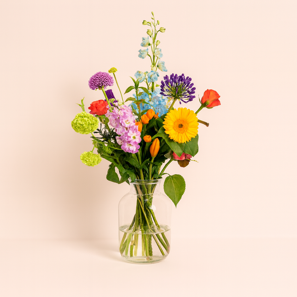 Kleurrijk plukboeket bloemen