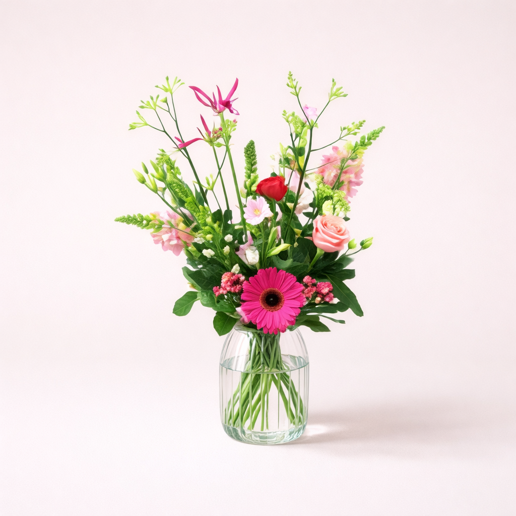 Roze plukboeket Valentijn