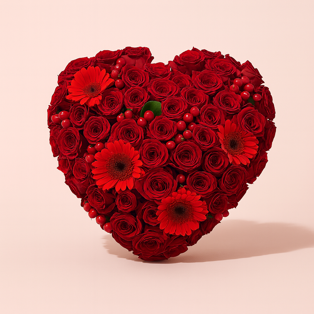 Intens liefdeshart in prachtig rood